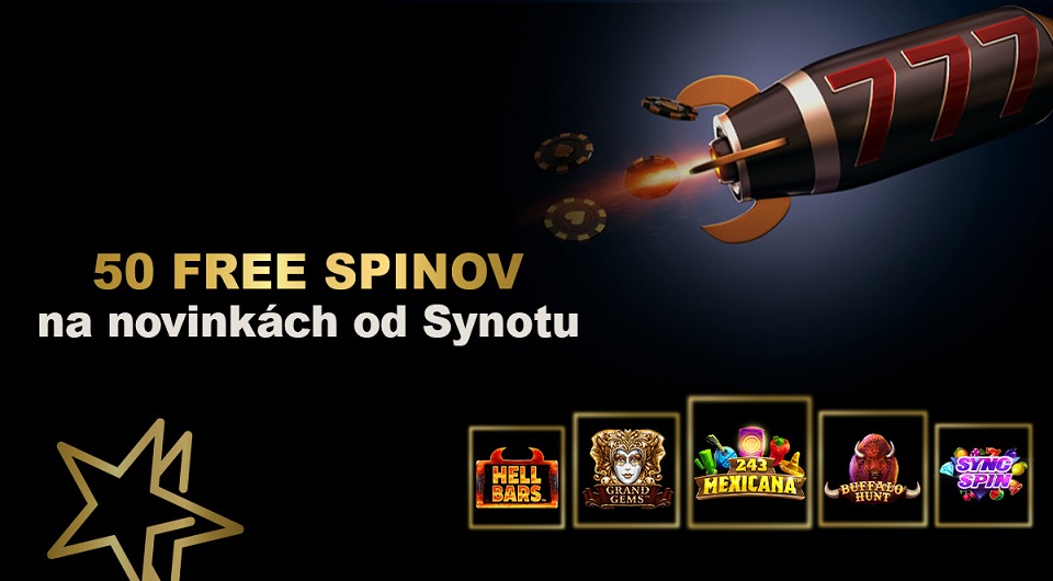 50 free spinov a atraktívny turnaj na nových hrách od Synotu