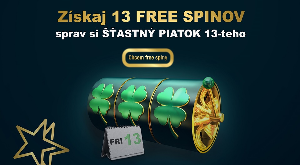 Získaj 13 free spinov