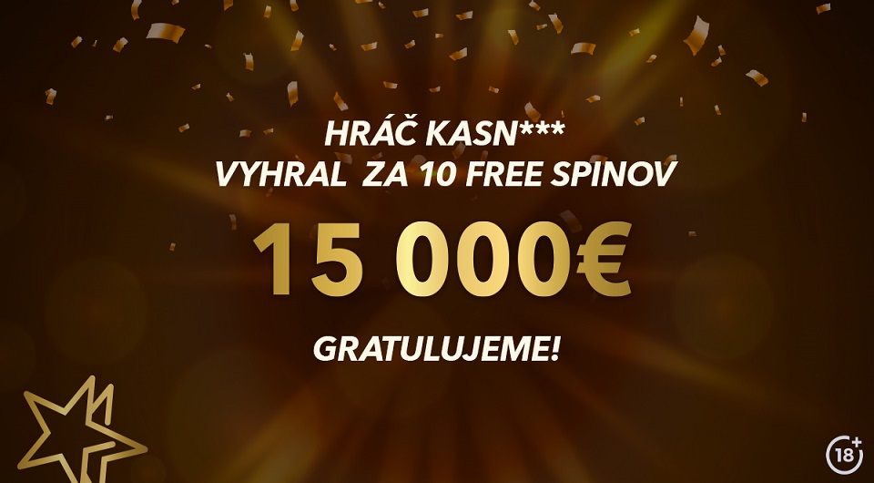 10 free spinov pomohlo k 15 000 €